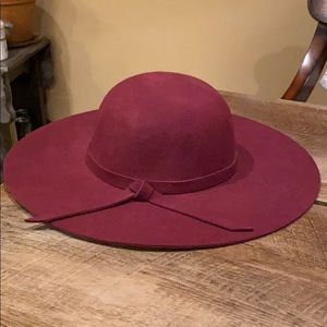 Burgundy Wool Floppy Hat